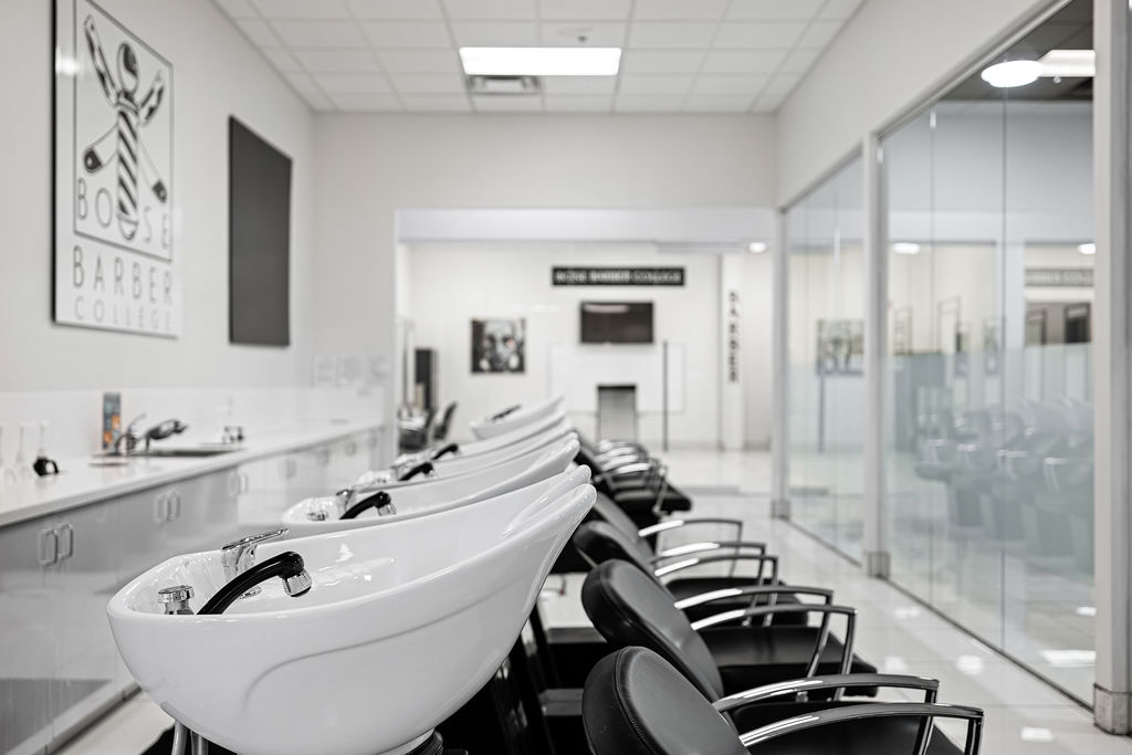 Shampoo bowls at Boise Barber College