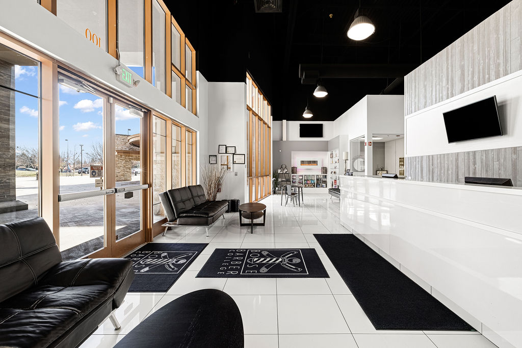 Boise Barber College reception and waiting area