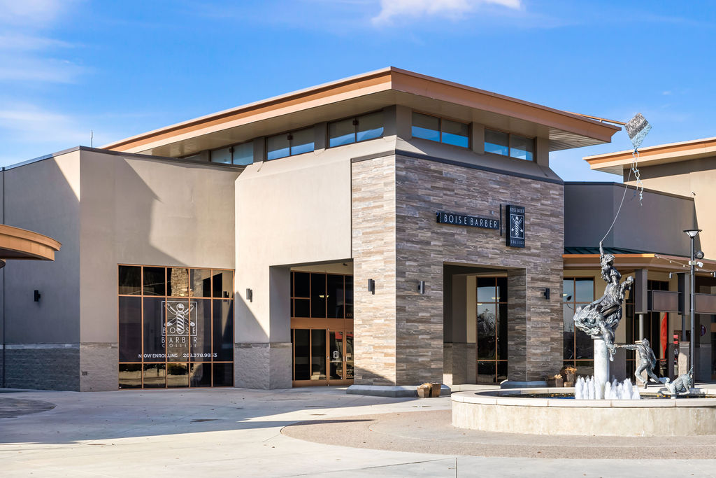 Boise Barber College building exterior at the Boise Spectrum Center